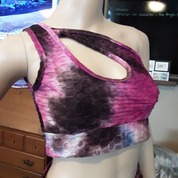 A.Q. Sport Jogger Crop Top Set Violet Pink Stretchy size M‎ - Picture 4 of 7